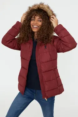 خرید کاپشن کلاه دار زنانه یو اس پولو کد 174346 | بانی استایل