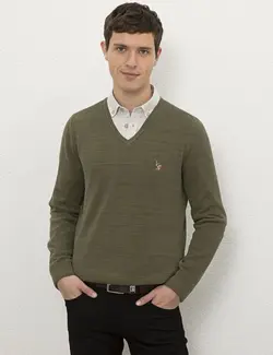 خرید پلیور یقه هفت مردانه یو اس پولو کد 170944 | بانی استایل