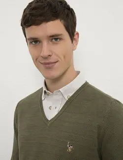 خرید پلیور یقه هفت مردانه یو اس پولو کد 170944 | بانی استایل