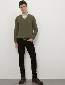 خرید پلیور یقه هفت مردانه یو اس پولو کد 170944 | بانی استایل