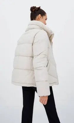 خرید کاپشن پفی زنانه استرادیواریوس کد 129713 | بانی استایل