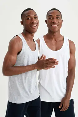 خرید زیرپوش رکابی مردانه بسته 2 عددی دفکتو کد 126531 | بانی استایل