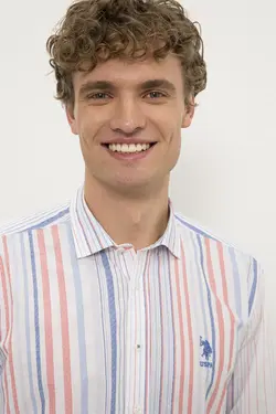 خرید پیراهن آستین بلند مردانه یو اس پولو کد 120708 | بانی استایل