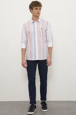 خرید پیراهن آستین بلند مردانه یو اس پولو کد 120708 | بانی استایل