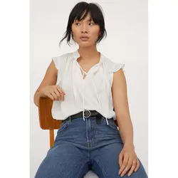 خرید بلوز کرپ زنانه اچ اند ام کد 82376 | فروشگاه اینترنتی بانی استایل