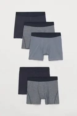 خرید شورت باکسر مردانه بسته 5 عددی اچ اند ام کد 74679 | بانی استایل