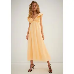 خرید پیراهن نخی زنانه اچ اند ام کد 97972 | فروشگاه اینترنتی بانی استایل