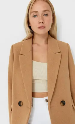 خرید پالتو پشمی زنانه استرادیواریوس کد 55390 | بانی استایل