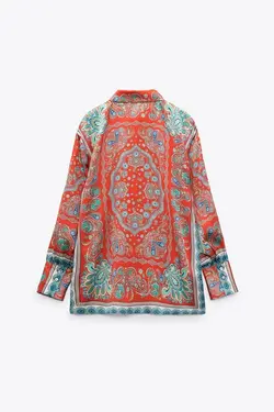 خرید شومیز طرح دار زنانه زارا کد 227039 | بانی استایل