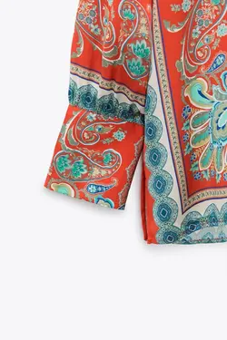 خرید شومیز طرح دار زنانه زارا کد 227039 | بانی استایل