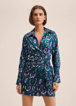 خرید پیراهن طرح دار زنانه منگو کد 207674 | بانی استایل