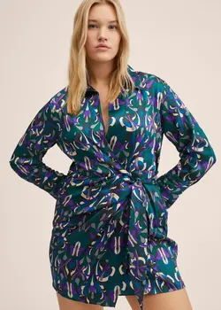 خرید پیراهن طرح دار زنانه منگو کد 207674 | بانی استایل