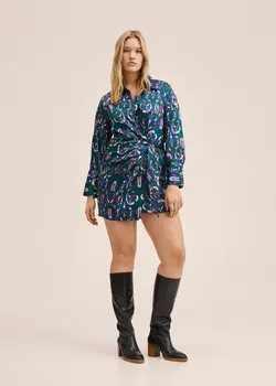 خرید پیراهن طرح دار زنانه منگو کد 207674 | بانی استایل