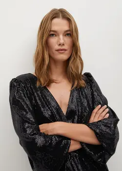 خرید پیراهن پولک دار زنانه منگو کد 206694 | بانی استایل