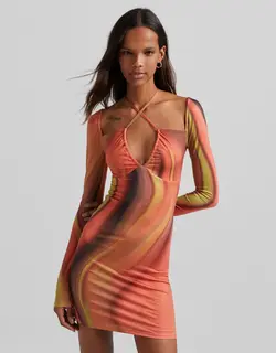 خرید پیراهن طرح دار زنانه برشکا کد 209126 | بانی استایل