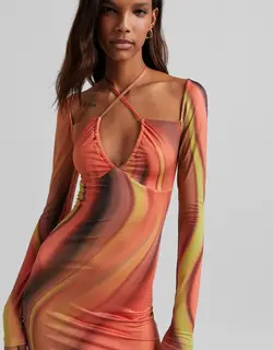 خرید پیراهن طرح دار زنانه برشکا کد 209126 | بانی استایل