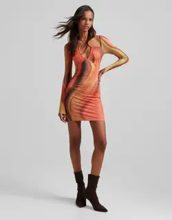 خرید پیراهن طرح دار زنانه برشکا کد 209126 | بانی استایل