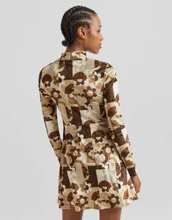 خرید پیراهن مخمل طرح دار زنانه برشکا کد 209124 | بانی استایل