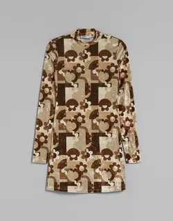 خرید پیراهن مخمل طرح دار زنانه برشکا کد 209124 | بانی استایل