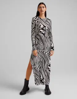 خرید پیراهن ساتن بلند زنانه برشکا کد 209122 | بانی استایل