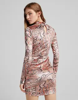 خرید پیراهن مخمل طرح دار زنانه برشکا کد 209118 | بانی استایل