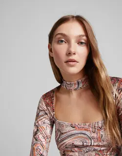 خرید پیراهن مخمل طرح دار زنانه برشکا کد 209118 | بانی استایل