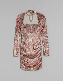 خرید پیراهن مخمل طرح دار زنانه برشکا کد 209118 | بانی استایل