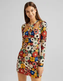 خرید پیراهن گلدار زنانه برشکا کد 209114 | بانی استایل