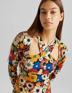 خرید پیراهن گلدار زنانه برشکا کد 209114 | بانی استایل