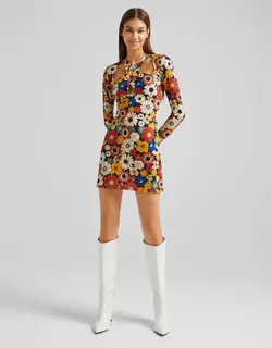 خرید پیراهن گلدار زنانه برشکا کد 209114 | بانی استایل