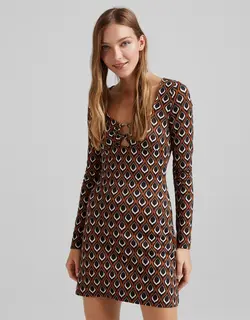 خرید پیراهن طرح دار زنانه برشکا کد 209112 | بانی استایل