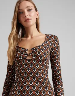 خرید پیراهن طرح دار زنانه برشکا کد 209112 | بانی استایل