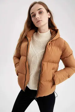 خرید کاپشن کلاه دار زنانه دفکتو کد 200599 | بانی استایل