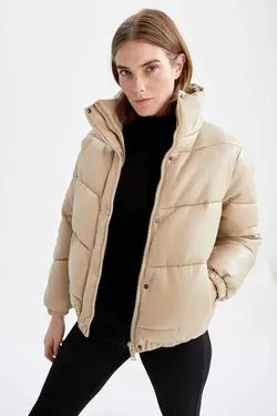 خرید کاپشن چرم زنانه دفکتو کد 200595 | بانی استایل