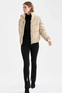 خرید کاپشن چرم زنانه دفکتو کد 200595 | بانی استایل