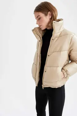 خرید کاپشن چرم زنانه دفکتو کد 200595 | بانی استایل