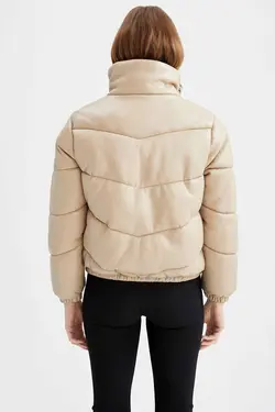 خرید کاپشن چرم زنانه دفکتو کد 200595 | بانی استایل