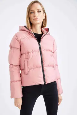 خرید کاپشن کلاه دار زنانه دفکتو کد 200608 | بانی استایل