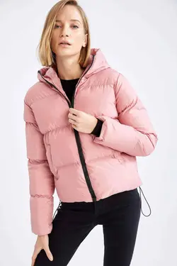 خرید کاپشن کلاه دار زنانه دفکتو کد 200608 | بانی استایل