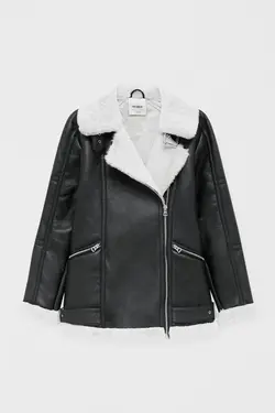 خرید کاپشن چرم زنانه پول اند بیر کد 197800 | بانی استایل