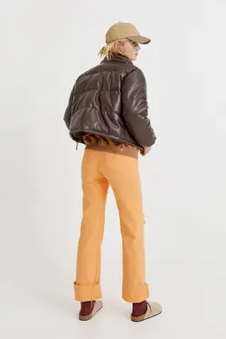 خرید کاپشن چرم زنانه پول اند بیر کد 197242 | بانی استایل