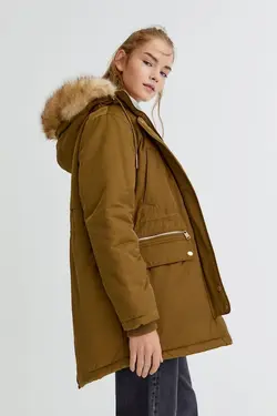 خرید کاپشن کلاه دار زنانه پول اند بیر کد 197230 | بانی استایل