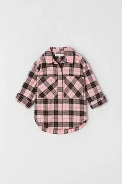 خرید شومیز چهارخانه دخترانه زارا کد 195724 | بانی استایل