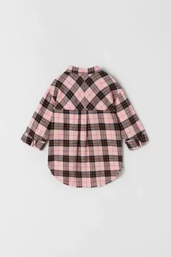 خرید شومیز چهارخانه دخترانه زارا کد 195724 | بانی استایل