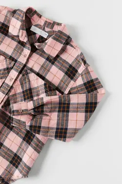 خرید شومیز چهارخانه دخترانه زارا کد 195724 | بانی استایل