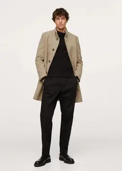 خرید پالتو پشمی مردانه منگو کد 188601 | بانی استایل