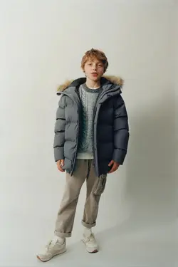 خرید کاپشن پر پسرانه زارا کد 183736 | بانی استایل