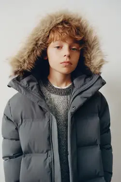 خرید کاپشن پر پسرانه زارا کد 183736 | بانی استایل