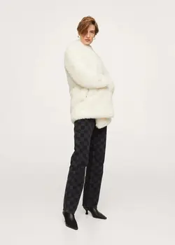 خرید پالتو خزدار زنانه منگو کد 181528 | بانی استایل