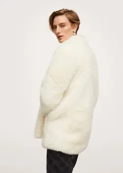 خرید پالتو خزدار زنانه منگو کد 181528 | بانی استایل